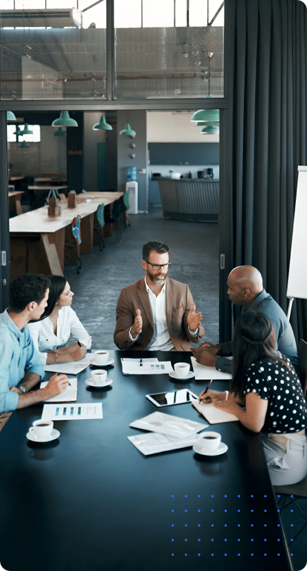 Team discussing project